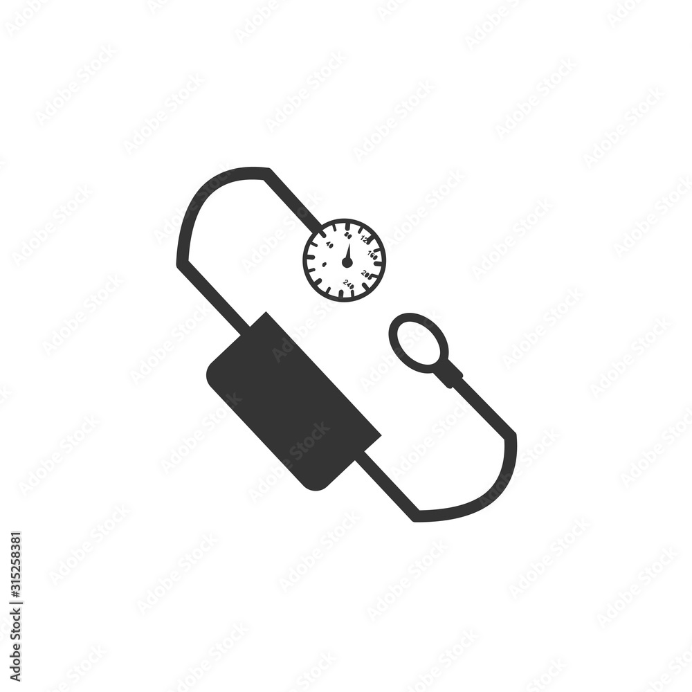 blood pressure meter icon vector solid grey blood pressure meter icon vector solid grey