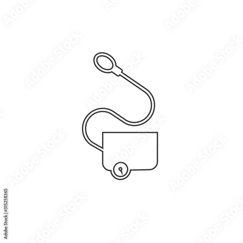 blood pressure meter icon vector solid grey
