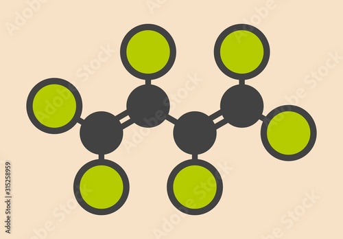 Hexachlorobutadiene solvent molecule photo