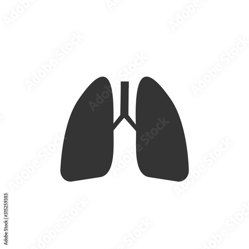 lungs icon vector solid grey