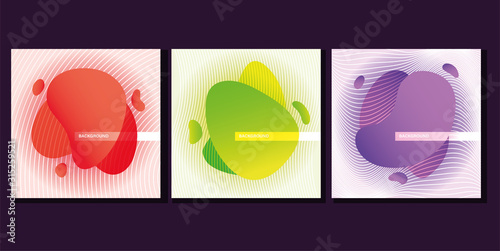 set of waves background, geometric figures