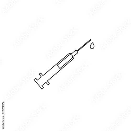 syringe icon vector solid grey