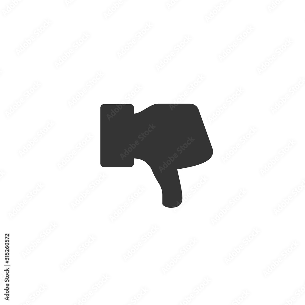 thumbs down icon vector solid grey thumbs down icon vector solid grey
