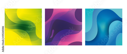 set of waves background, geometric figures