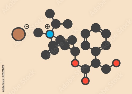 Ipratropium bromide asthma drug molecule photo