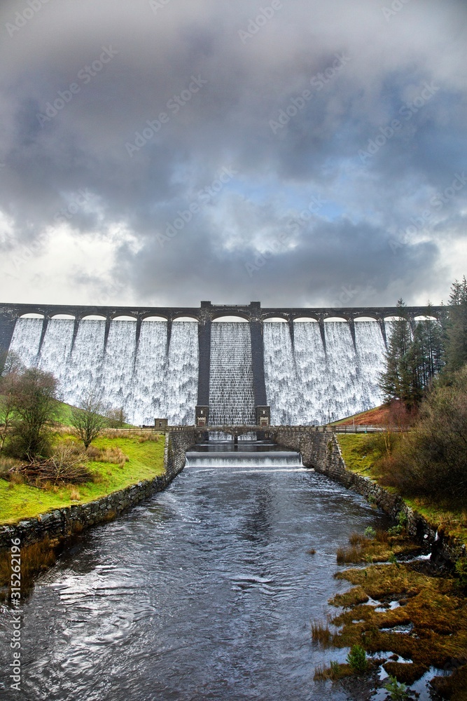Claerwen Reservoir Dam, Elan Valley Claerwen Reservoir Dam, Elan Valley