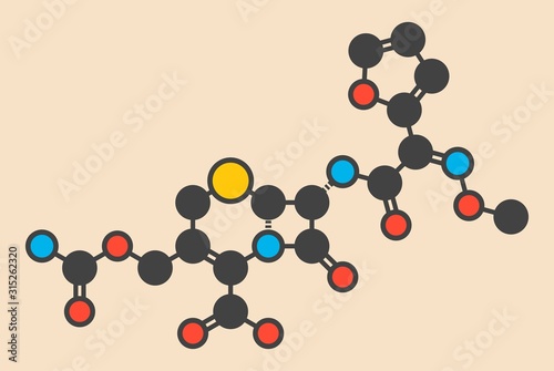 Cefuroxime antibiotic drug molecule photo