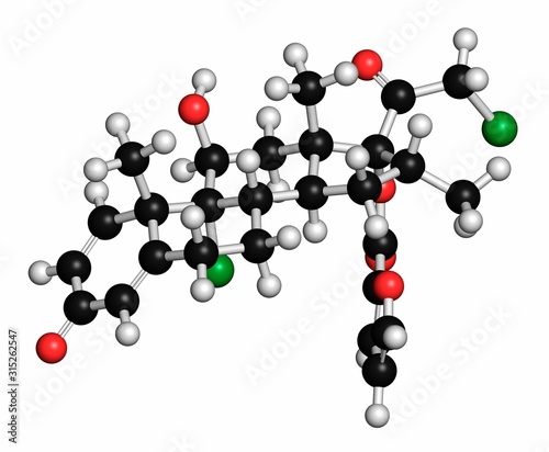 Mometasone furoate steroid drug molecule photo