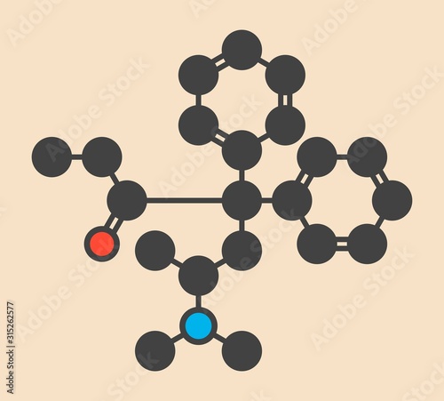 Methadone opioid dependency drug molecule photo