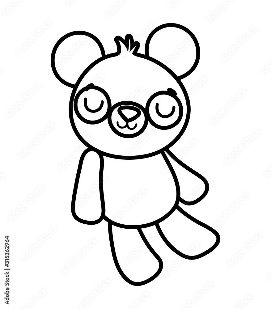 cute little teddy bear toy cartoon