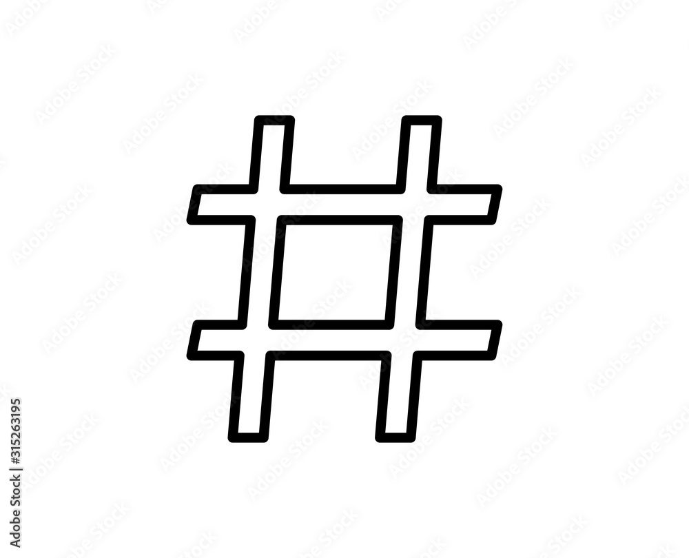 Fototapeta premium Hashtag line icon
