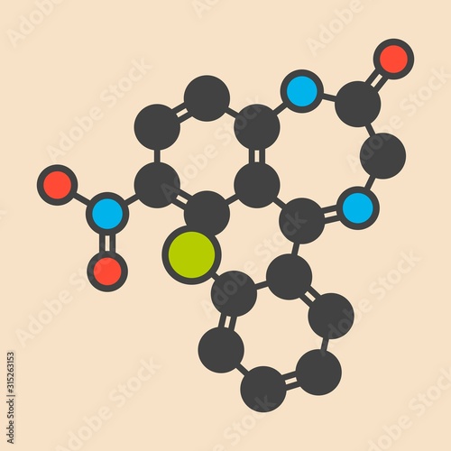 Clonazepam benzodiazepine drug molecule photo