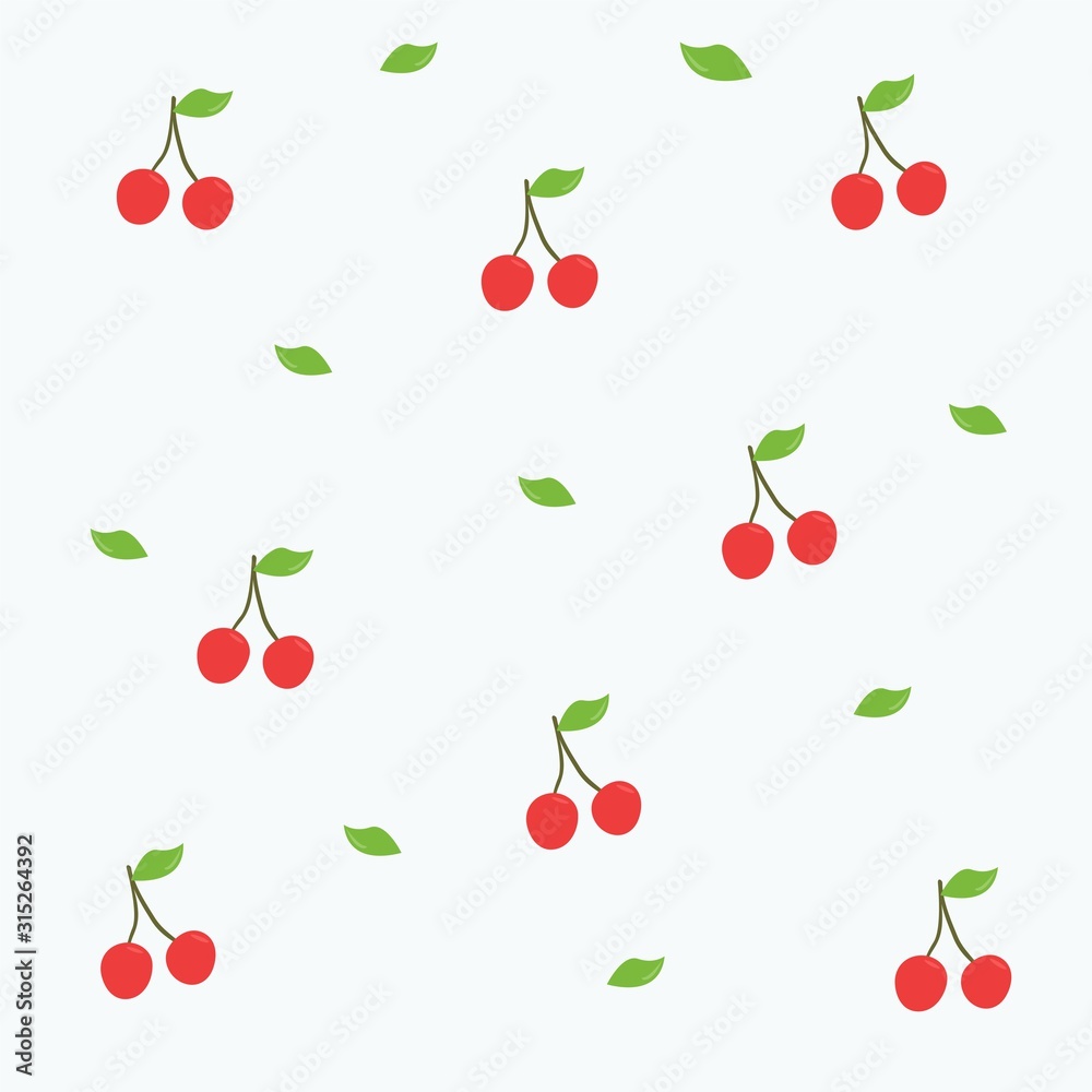 cute seamless vector pattern with cherry cute seamless vector pattern with cherry