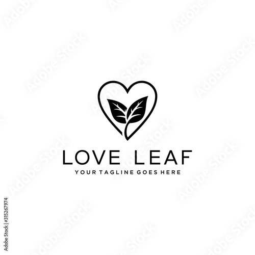 Modern natural leaf design logo concept icon template