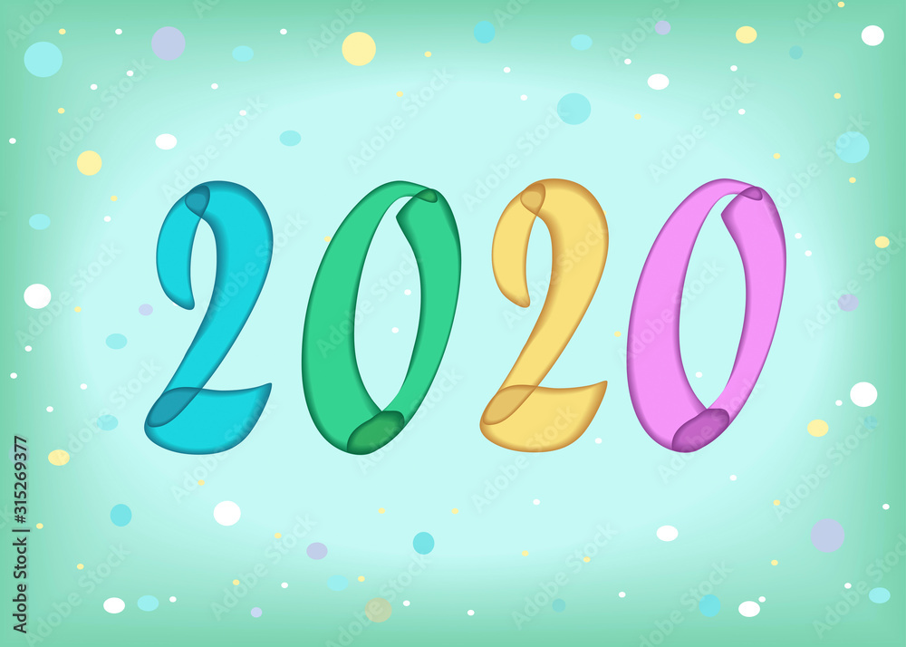 New Year 2020. Colorful Confetti New Year 2020. Colorful Confetti