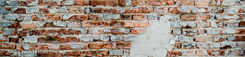 Old red brick wall texture brown background