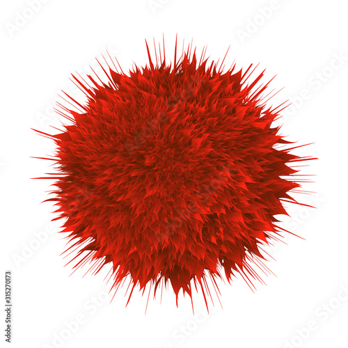Microscopic Hiv Bacterial Microorganism Vector. Unhealthy Danger Red Viral Bacterial Organism. Epidemic Dangerous Virus Infection Bacteria Concept Template Realistic 3d Illustration