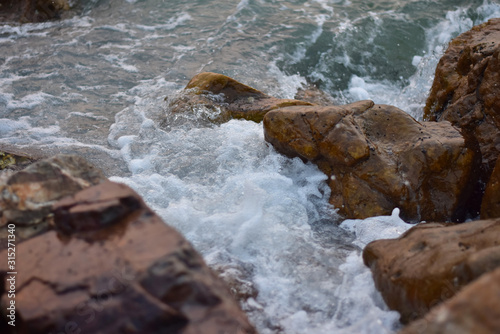 water on rocks