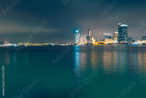 Night view of Xiamen City  Fujian Province  China