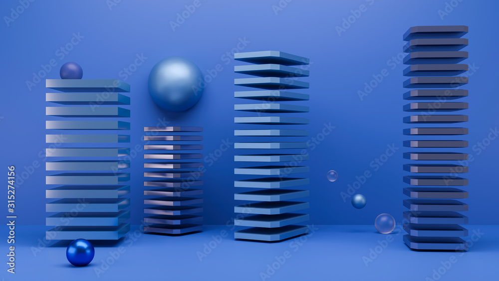 Blue abstract background composition. 3D illustration Blue abstract background composition. 3D illustration
