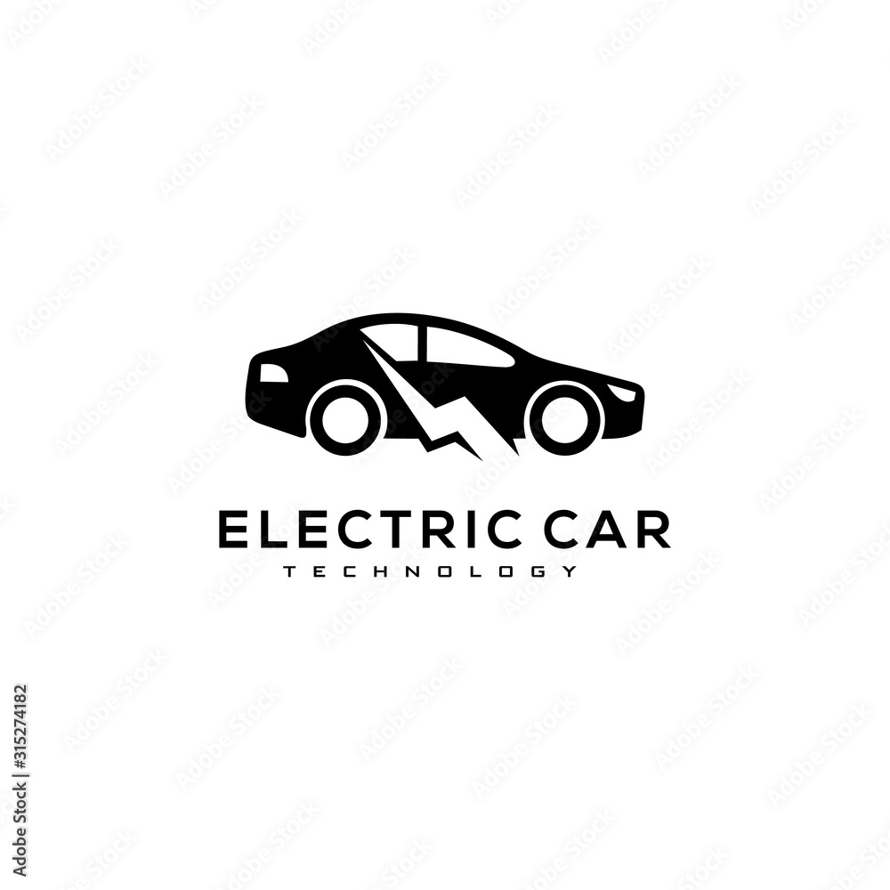 Auto style car electric battery fuel logo design icon silhouette Vector illustration