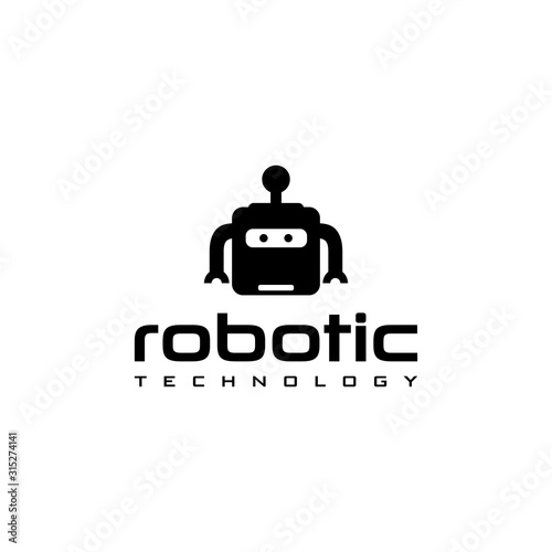 Illustration modern simple robotic icon design mascot template logo design