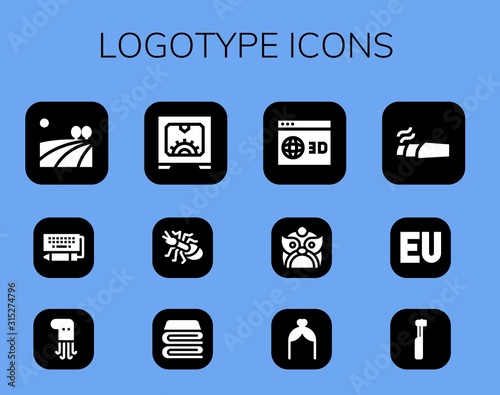 Modern Simple Set of logotype Vector filled Icons