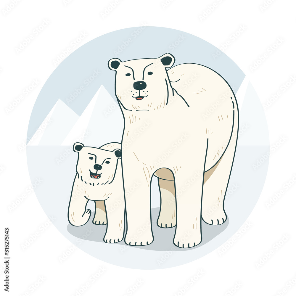 Fototapeta premium an illustration of polar bear.