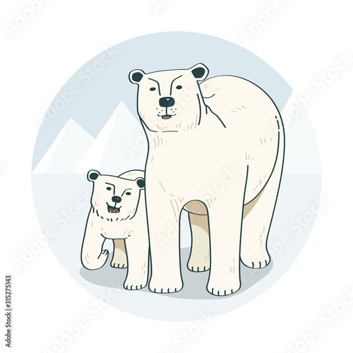 an illustration of polar bear.