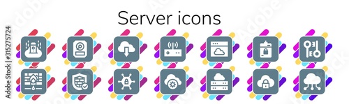 Modern Simple Set of server Vector filled Icons