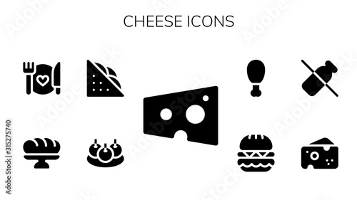 cheese icon set