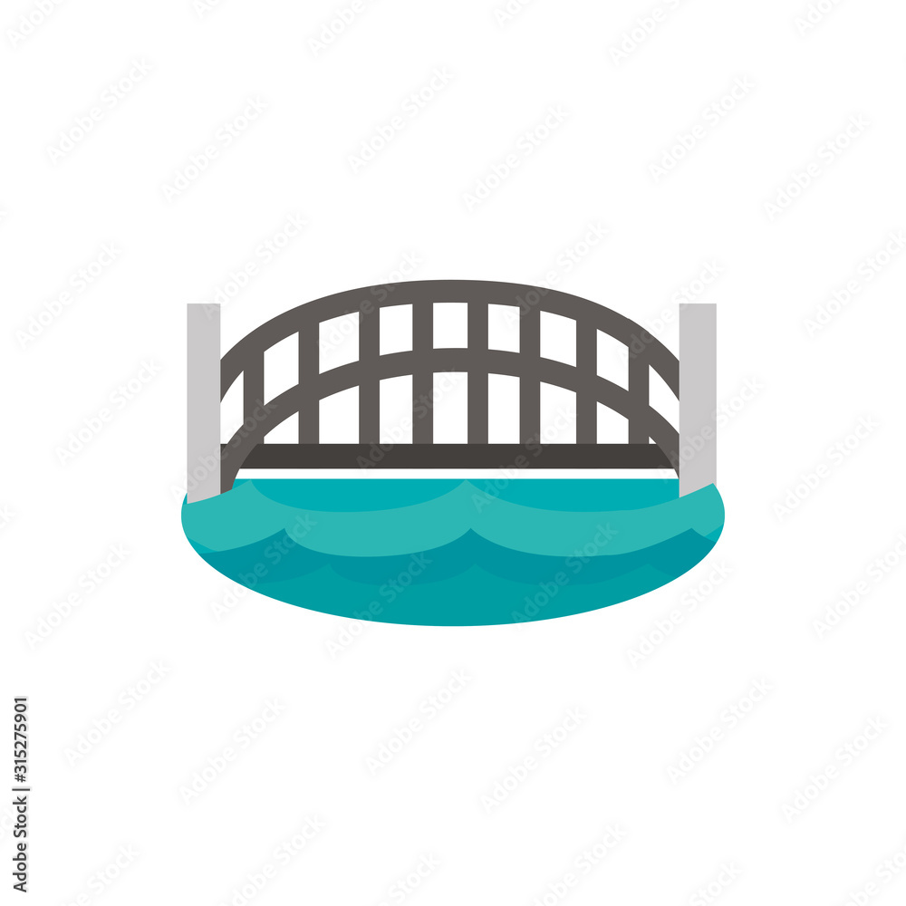 harbour bridge landmark australia icon on white background