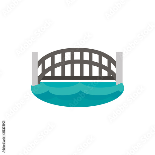 harbour bridge landmark australia icon on white background