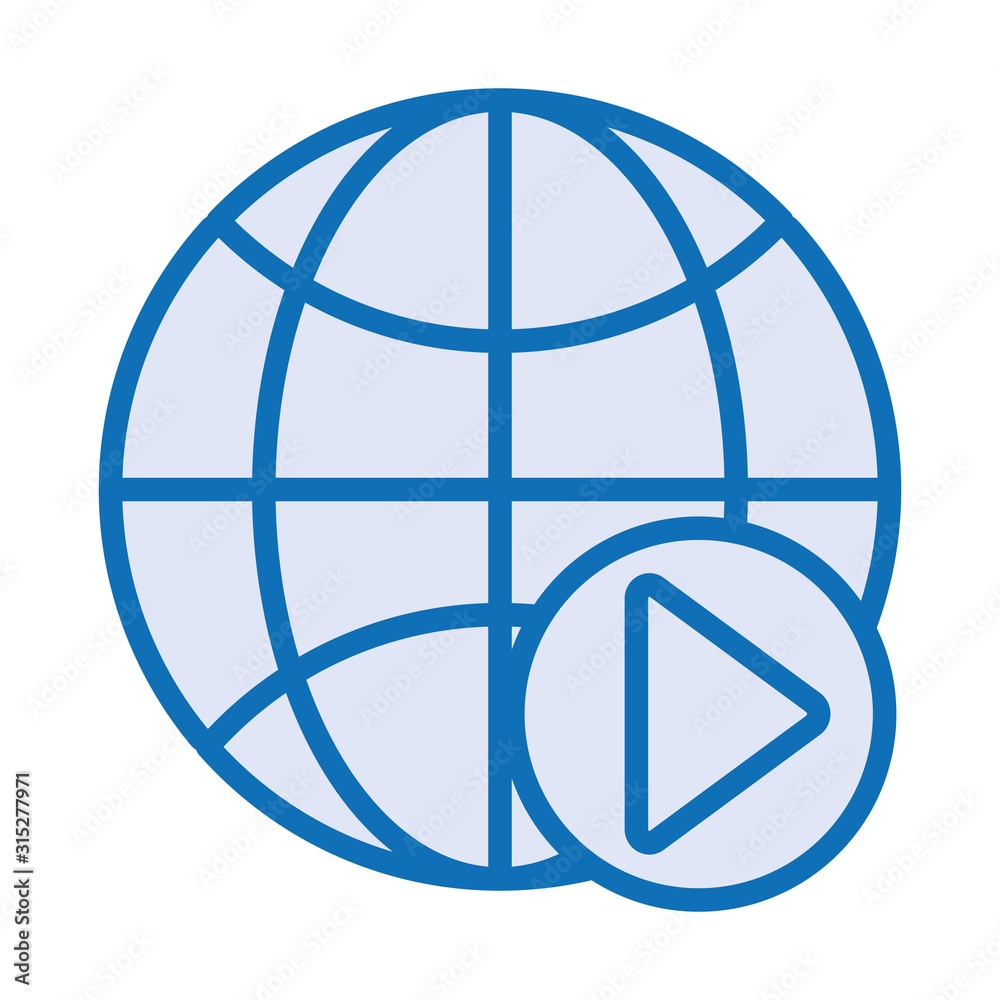 media player play button with sphere planet media player play button with sphere planet