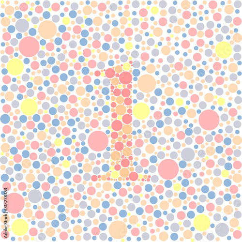 seamless number one from colorful polka dot pattern background