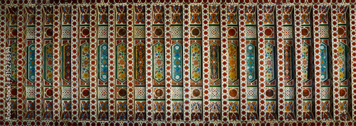 detail of architecture in moroccan building 