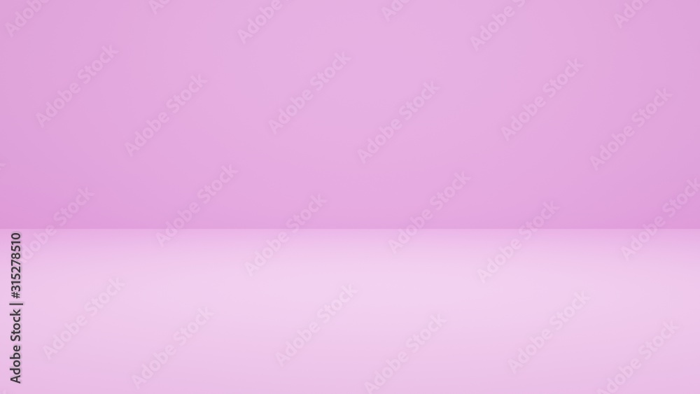 Empty pink background and spotlight with studio for showing or design.
