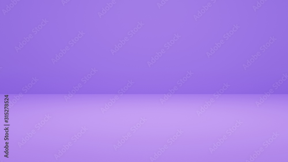 Empty purple background and spotlight with studio for showing or design.