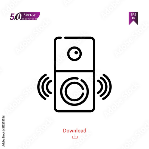 Outline doorbell icon. doorbell icon vector isolated on white background. Graphic design, material-design,smart-home icons mobile application, logo, user interface. EPS 10 format vector