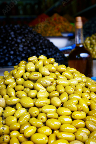  assortment of olive sold in the souk of marrakech Morocco