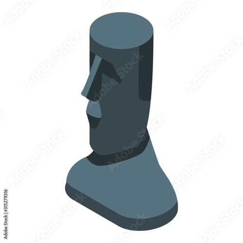 Eastern island statue head icon. Isometric of Eastern island statue head vector icon for web design isolated on white background