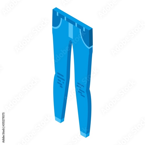 Woman jeans icon. Isometric of woman jeans vector icon for web design isolated on white background