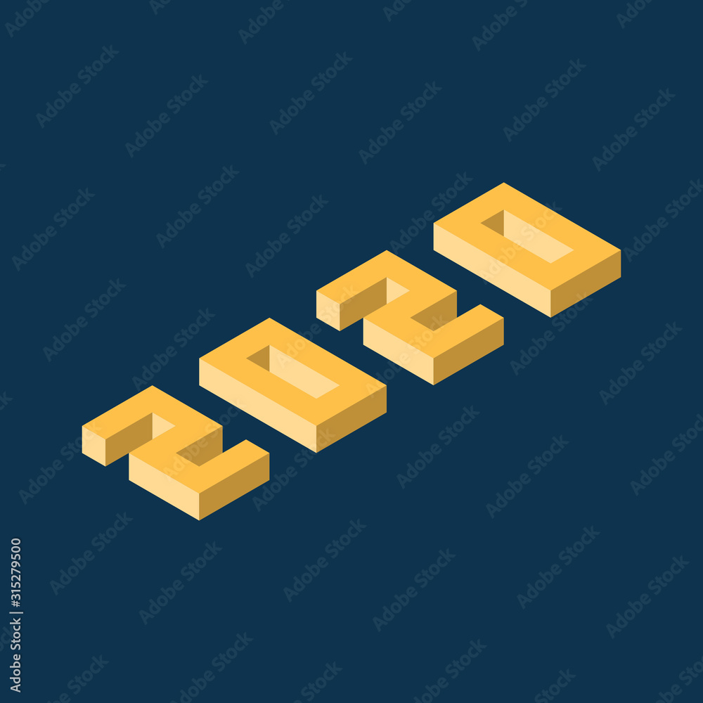 Obraz premium Happy new year 2020 isometric background
