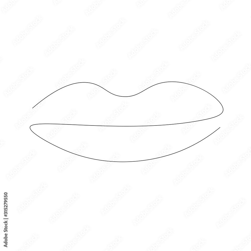 Lips line drawing design vector illustration Lips line drawing design vector illustration