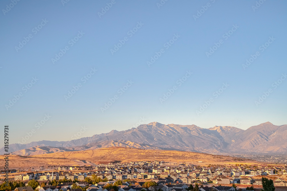 View over the Utah Valley at sunrise