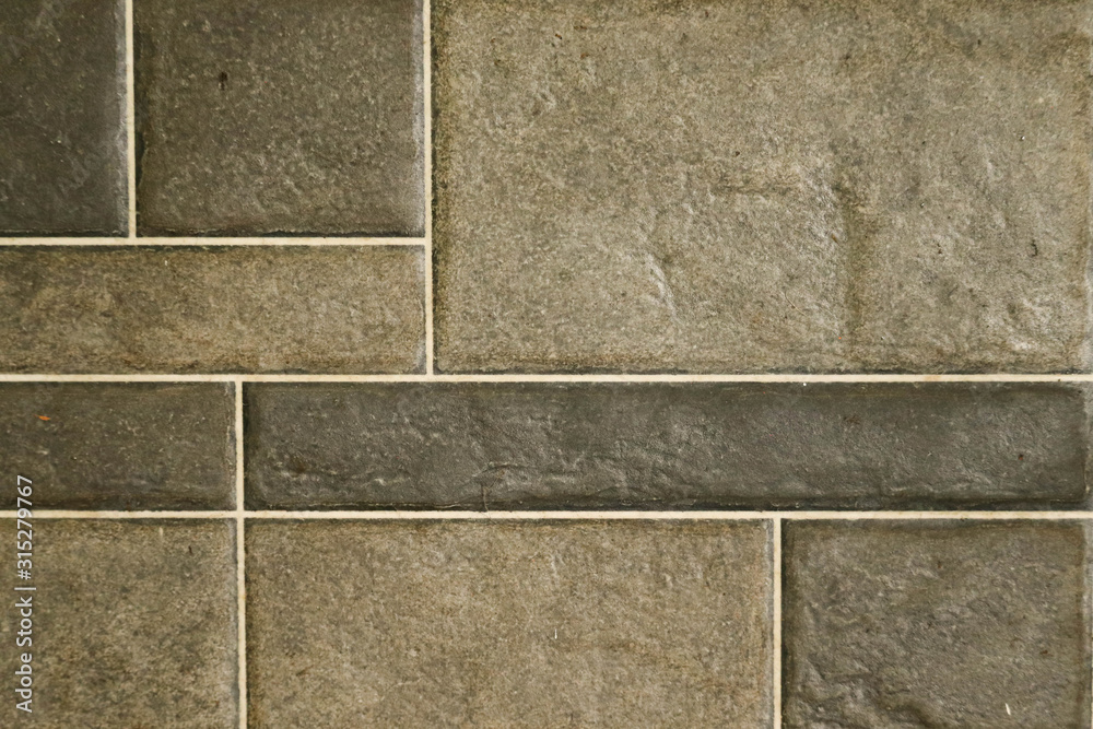 Fototapeta premium Brick Tiles Pattern Grey and Brown Texture Wallpaper Design For Background