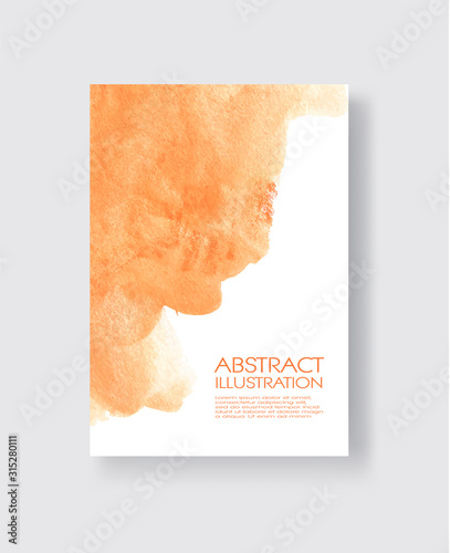 Vector card with watercolor blot. Abstract cards with hand drawn blots.