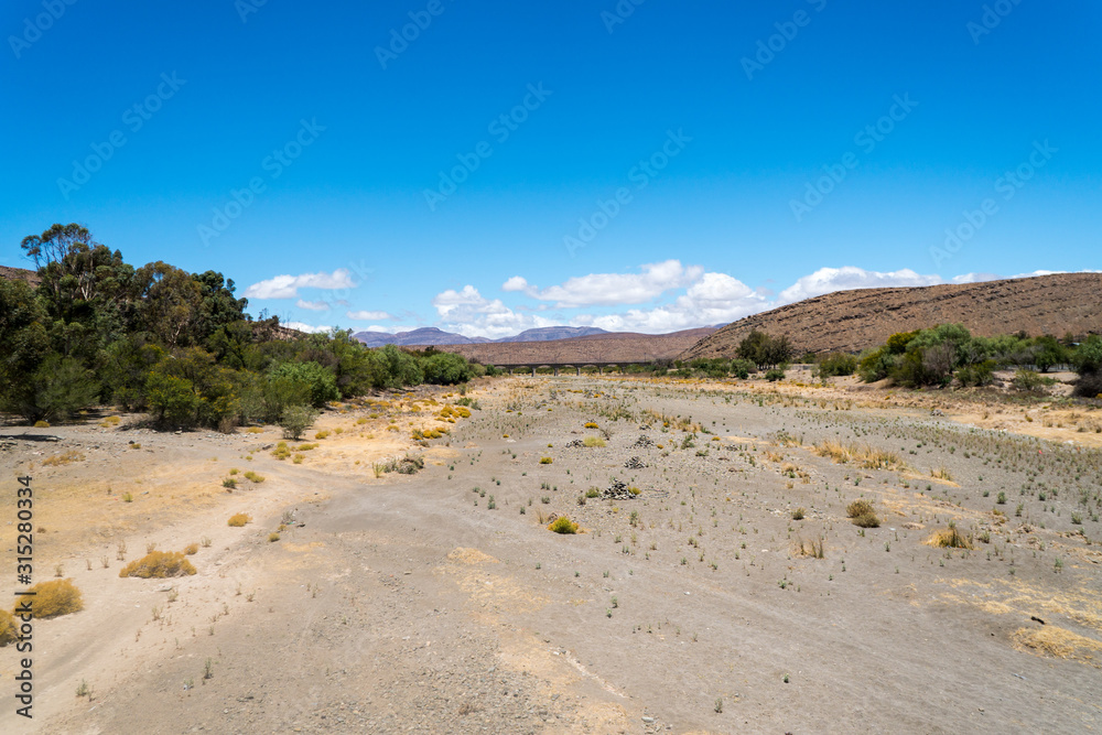 dry river bed in drought area
