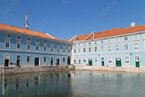 Newly rebuilt Building of the Portuguese Navy (Arsenal da Marinha) Lisbon, Portugal, on a sunny day.