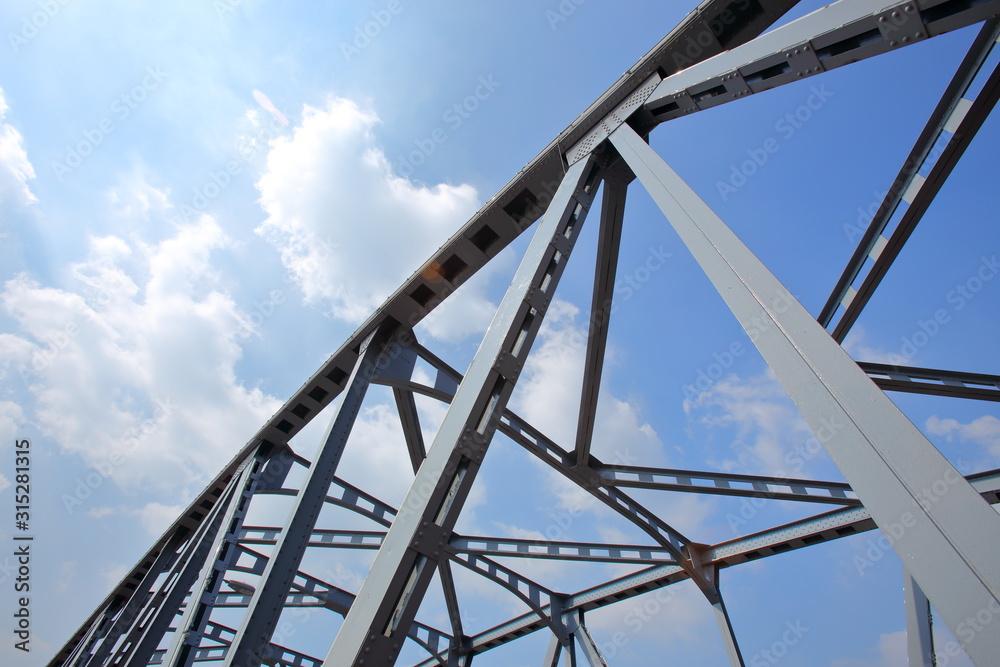 Structural steel bridge,Krung Thon Bridge,Saphan Sang Hi is a bridge over the Chao Phraya River in Bangkok Structural steel bridge,Krung Thon Bridge,Saphan Sang Hi is a bridge over the Chao Phraya River in Bangkok